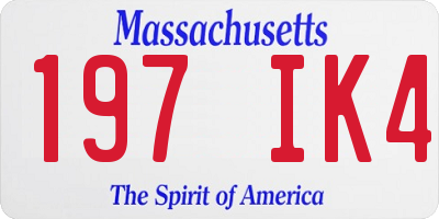 MA license plate 197IK4