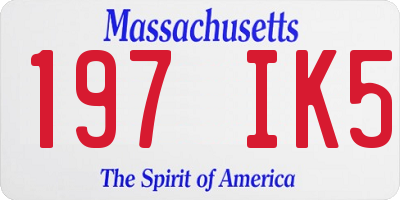 MA license plate 197IK5