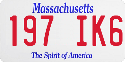 MA license plate 197IK6