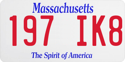 MA license plate 197IK8