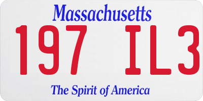 MA license plate 197IL3