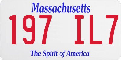 MA license plate 197IL7