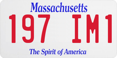 MA license plate 197IM1