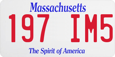 MA license plate 197IM5