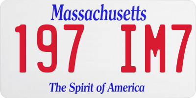 MA license plate 197IM7