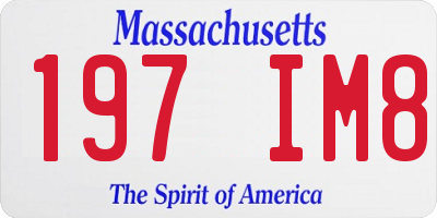 MA license plate 197IM8