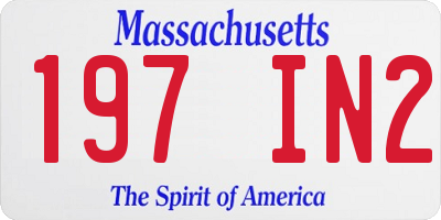 MA license plate 197IN2