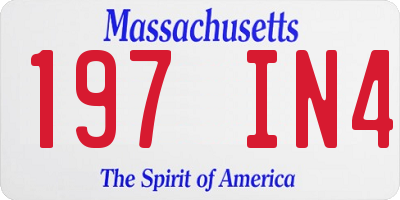 MA license plate 197IN4