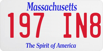 MA license plate 197IN8