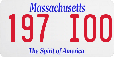 MA license plate 197IO0