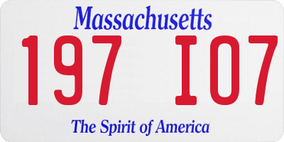 MA license plate 197IO7