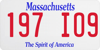 MA license plate 197IO9