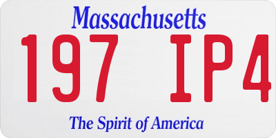 MA license plate 197IP4