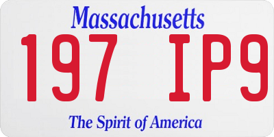 MA license plate 197IP9
