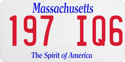 MA license plate 197IQ6