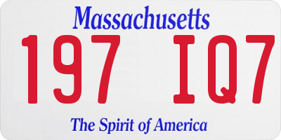 MA license plate 197IQ7