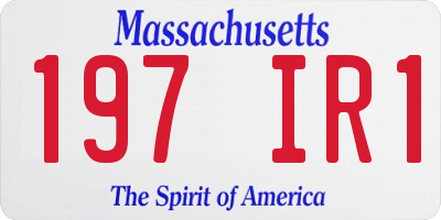 MA license plate 197IR1
