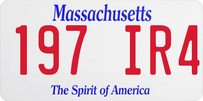 MA license plate 197IR4