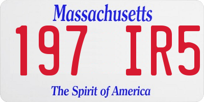 MA license plate 197IR5