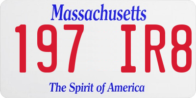 MA license plate 197IR8