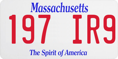 MA license plate 197IR9