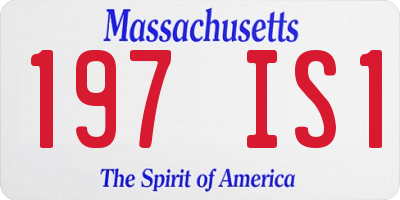 MA license plate 197IS1