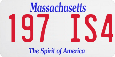 MA license plate 197IS4