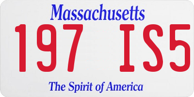 MA license plate 197IS5