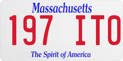 MA license plate 197IT0