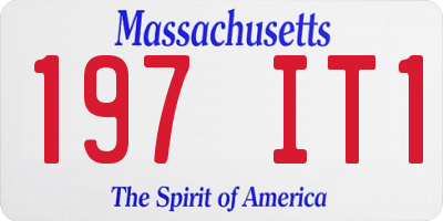MA license plate 197IT1