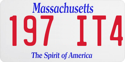 MA license plate 197IT4