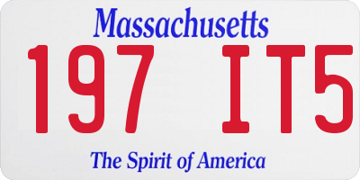MA license plate 197IT5