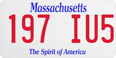 MA license plate 197IU5