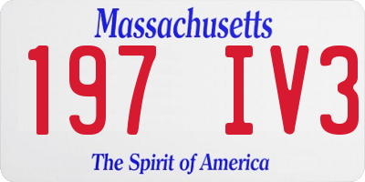 MA license plate 197IV3