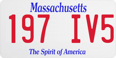 MA license plate 197IV5