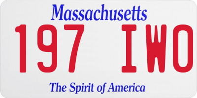MA license plate 197IW0