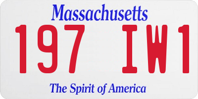 MA license plate 197IW1