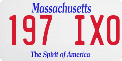 MA license plate 197IX0
