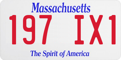 MA license plate 197IX1
