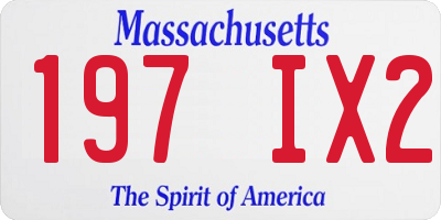 MA license plate 197IX2