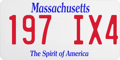 MA license plate 197IX4