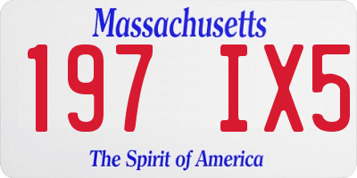 MA license plate 197IX5