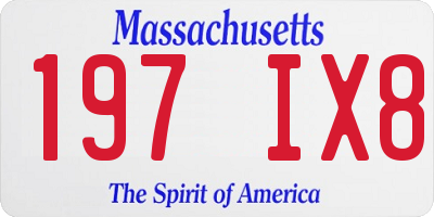 MA license plate 197IX8