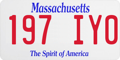 MA license plate 197IY0
