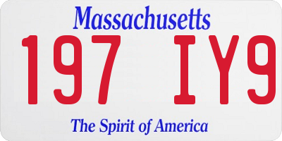 MA license plate 197IY9