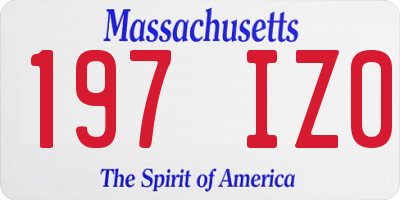 MA license plate 197IZ0