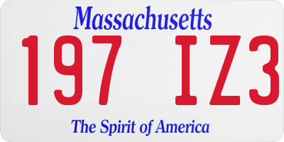 MA license plate 197IZ3