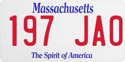 MA license plate 197JA0