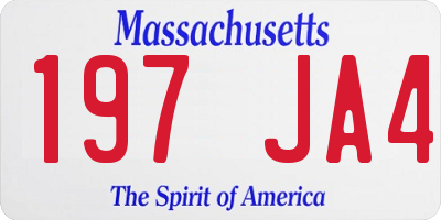 MA license plate 197JA4