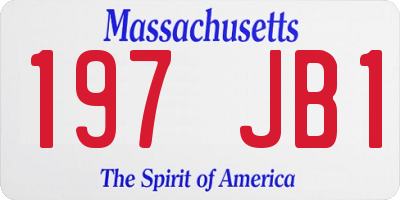 MA license plate 197JB1